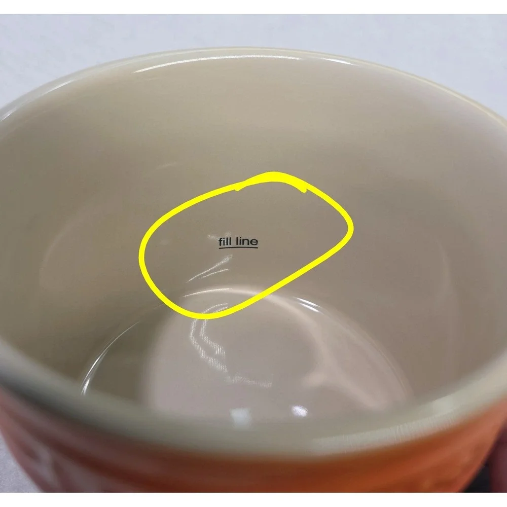 Le Creuset Butter Crock Volcanic Flame Orange Stoneware Very LIMITED USE or none